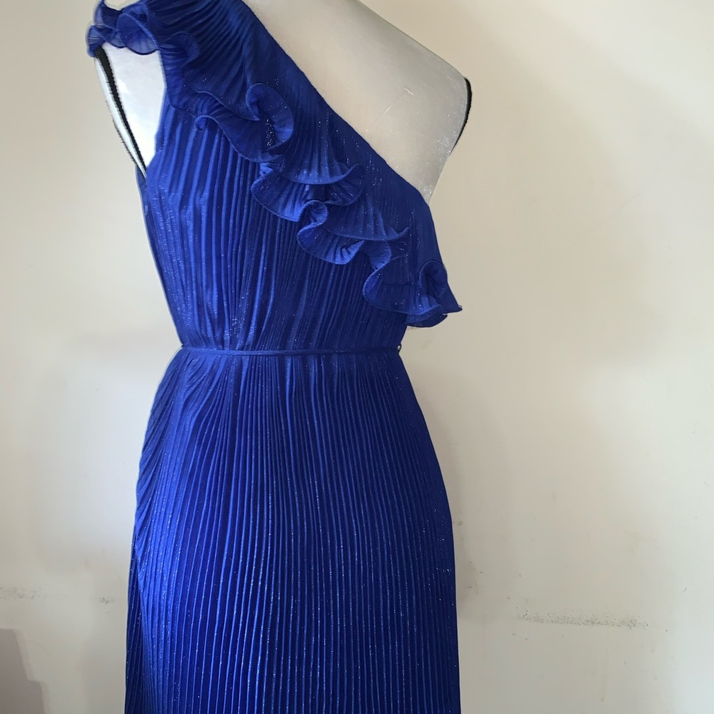 Chelsea & Violet One-Shoulder Blue Ruffle Dress S - Picture 7 of 11